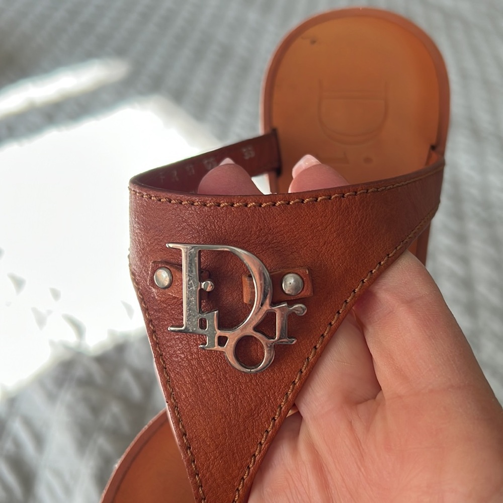 Dior  authentic brown leather sandals size 36 or 7 us